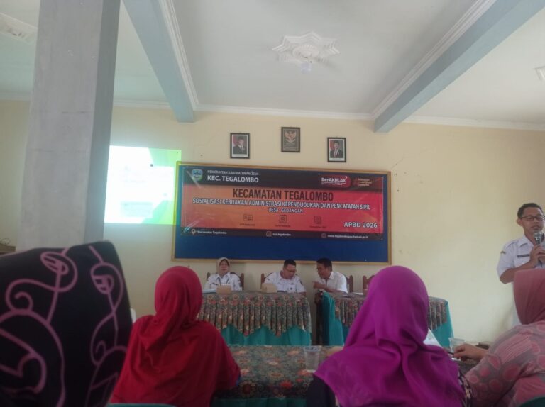 ​Kecamatan Tegalombo Pacitan Gelar Sosialisasi Kebijakan Adminduk, Dorong Warga Sadar Dokumen Kependudukan
